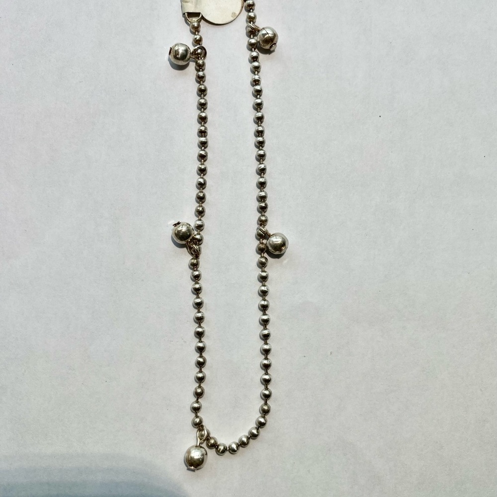 Sterling silver ankle bracelet adjustable gypsy ball chain